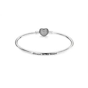 NEW PANDORA women's always in my heart bangle bracelet in silver